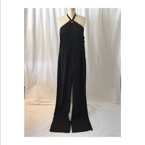 Sugar and Lips silky halter jumpsuit with pockets